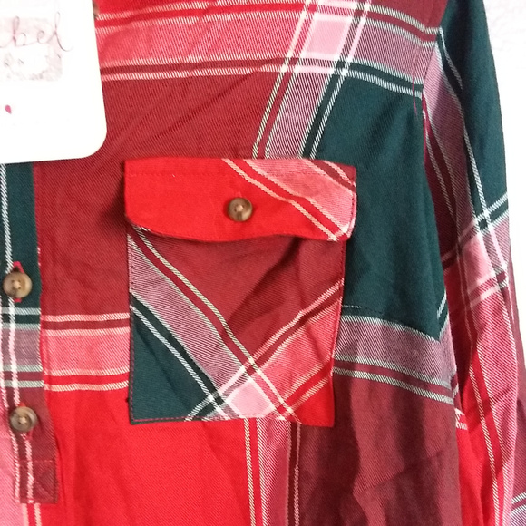 Maternity top Plaid Long Sleeve Popover Tunic - Picture 4 of 6